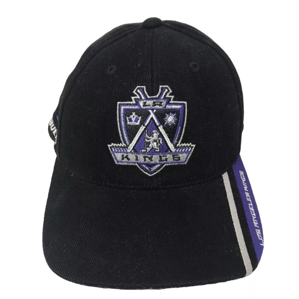 Vintage Bauer Sports Specialties NHL Los Angeles Kings Strapback Hat Cap Black - Picture 2 of 10